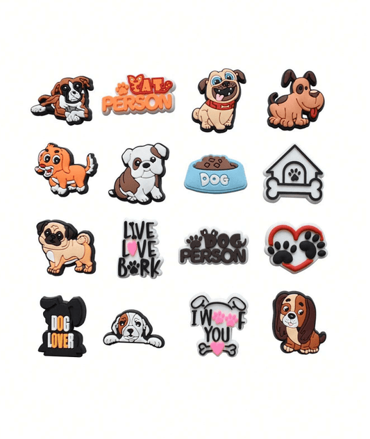 16 Dog & Hearts Design Shoe Accessories For Kids