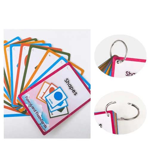 Fun and colorful shapes flashcards for kids! Waterproof and durable learning cards that help toddlers and preschoolers learn shapes easily. Ages 3+.