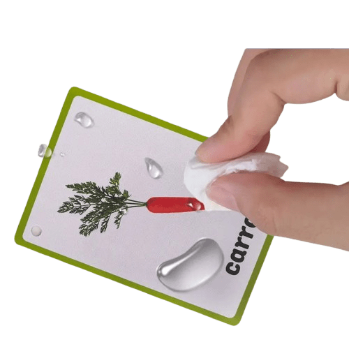 Colorful vegetable flashcards for kids! Fun, waterproof learning cards that help toddlers and preschoolers learn veggies easily. 20 cards per set. Ages 3+.