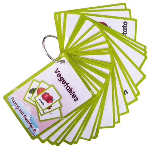 Colorful vegetable flashcards for kids! Fun, waterproof learning cards that help toddlers and preschoolers learn veggies easily. 20 cards per set. Ages 3+.