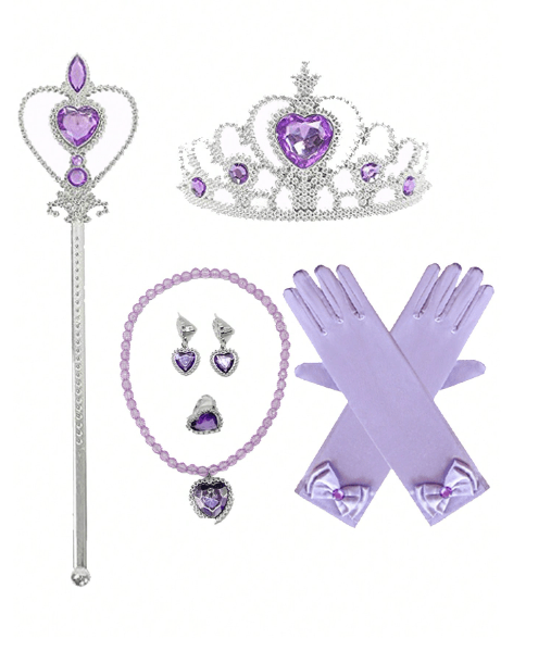 Princess Themed Girl Miss Party Purple Dress Up Consume