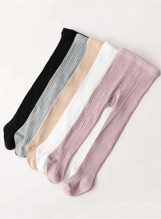 Toddler Solid Tights Stockings - Multicolor (Black, Grey, Brown, White/Pink)