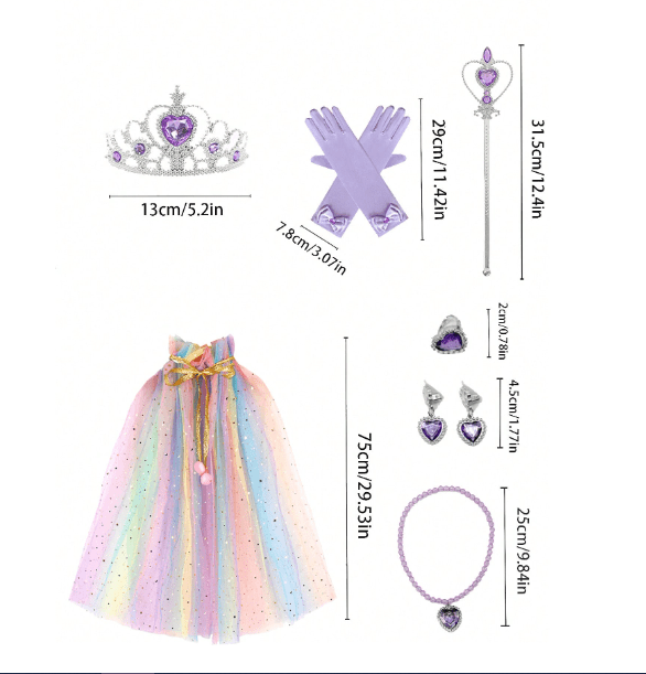 Princess Themed Girl Miss Party Purple Dress Up Consume