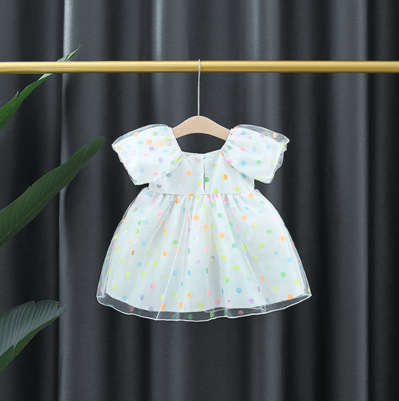 Purple Bow Dress, Toddler Girls Summer Puff Sleeve Tulle Dress, Summer Baby Clothes,Toddler Girl Summer Outfit,Baby Princess Dress