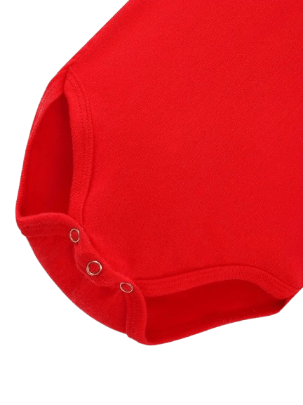 Adorable “My First Christmas” red romper for newborns. Soft, comfy, unisex short-sleeve bodysuit — perfect for sunny festive days! Sizes 0–6 months.