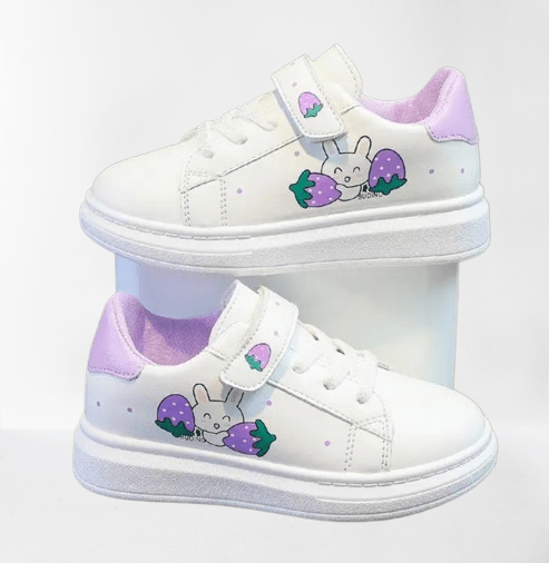 Girls White Casual Sneaker Shoes Bunny Design – Adorbs Online