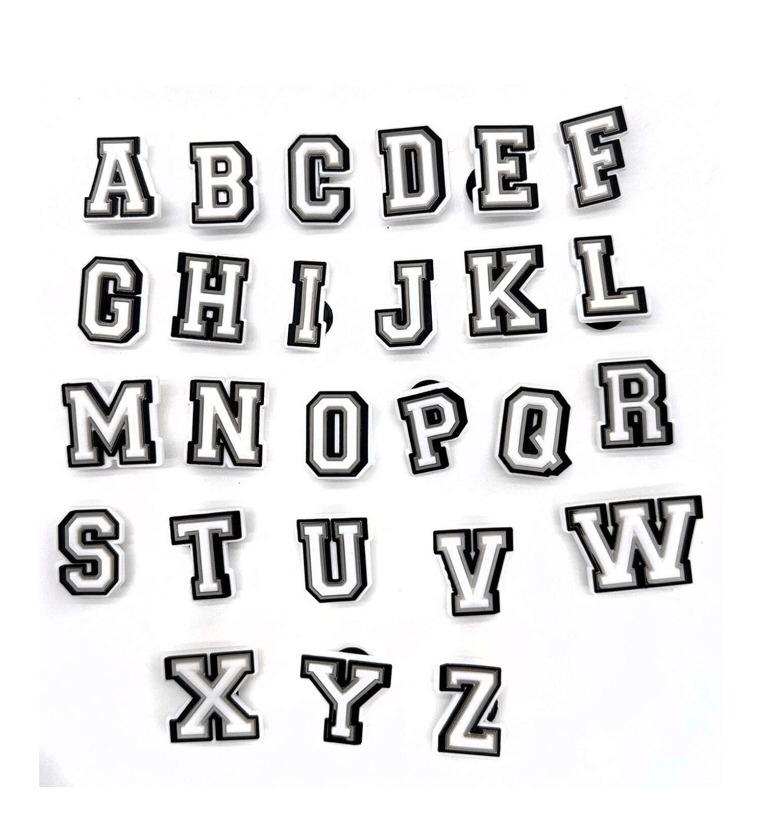 26 Letters Black & White Kids Shoes Accessories