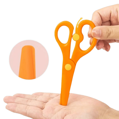 Safe and colorful kids scissors for school and crafts! 1 random color per pack. Child-friendly plastic with rounded tips for worry-free cutting.