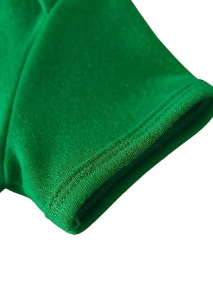 Close-up of a green fabric texture on a transparent background