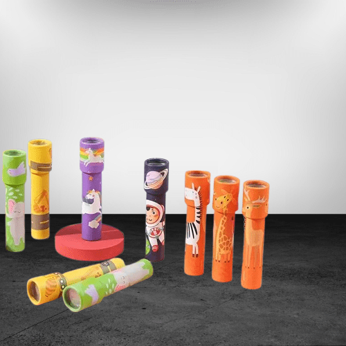 Colorful kaleidoscope for kids, 14.7 cm × 3.5 cm, in random colors. Boosts imagination, creativity, and visual exploration. Fun and safe toy for toddlers and preschoolers.