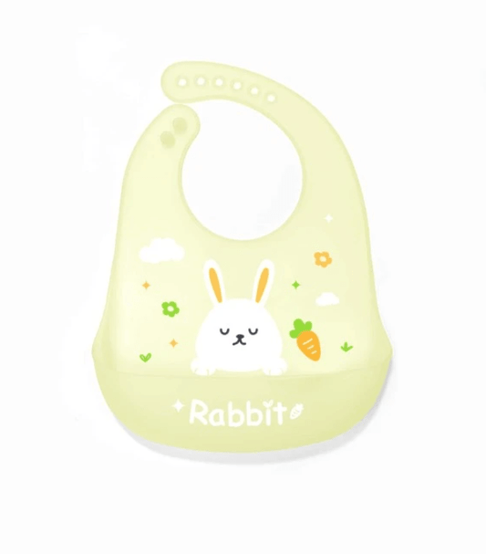 Cute silicone yellow unique bib for babies