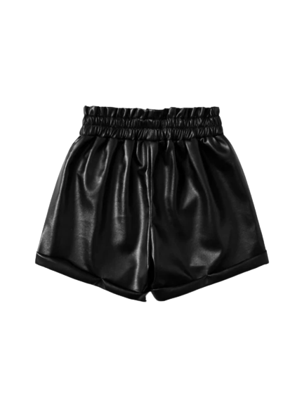 Black leather shorts for girls