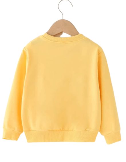 Boys Yellow Crewneck Jersey With Cartoon Car
