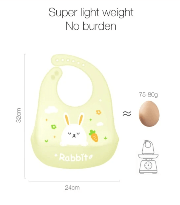 Cute silicone yellow unique bib for babies
