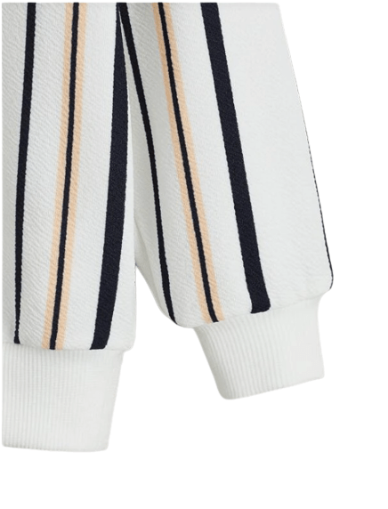 Boys Vertical Stripped Crewneck Jersey With Letter Patched Pullover