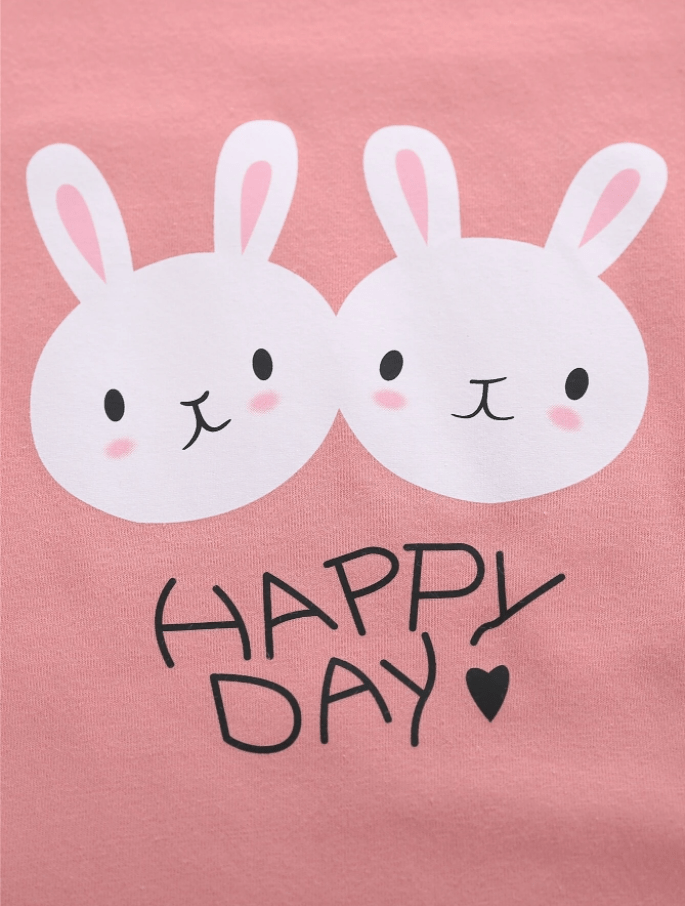 Pink bunny graphic bodysuit for baby