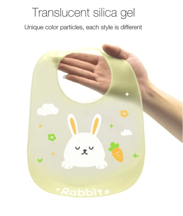 Cute silicone yellow unique bib for babies