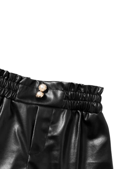 Black leather shorts for girls