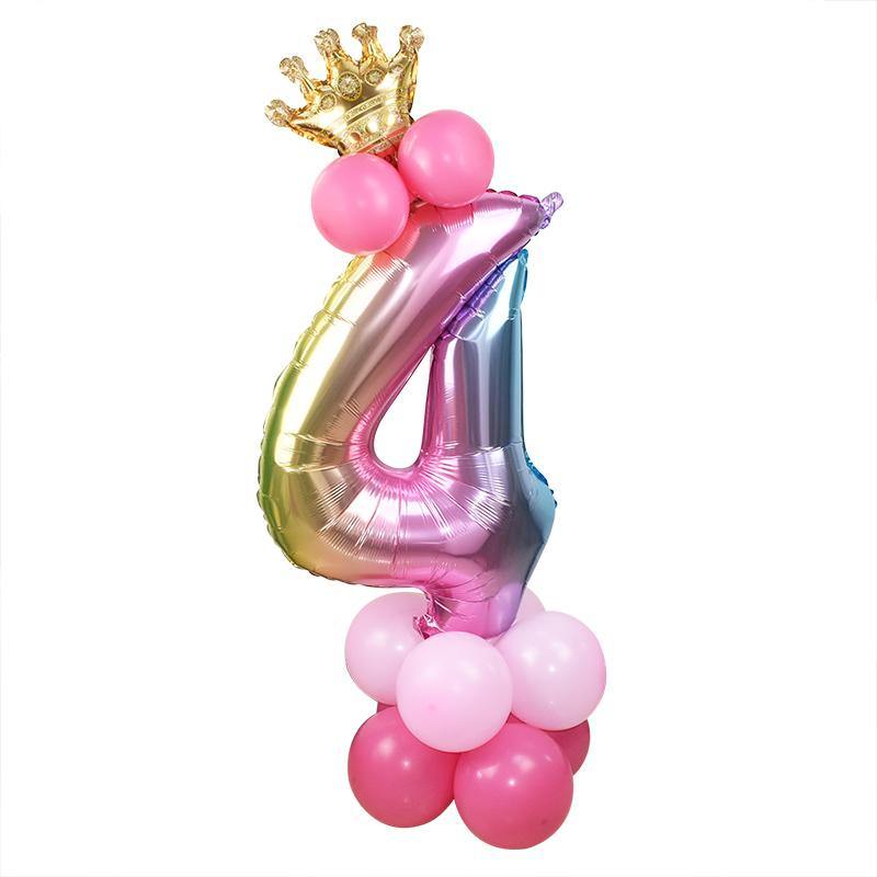 Crown Birthday Balloon Number 4 Wedding New Year Jumbo Huge Giant Foil | Adorbs Online