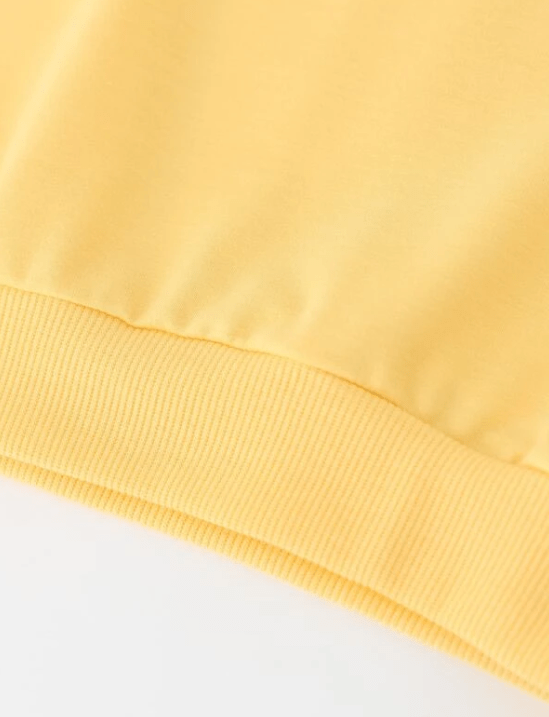 Boys Yellow Crewneck Jersey With Cartoon Car