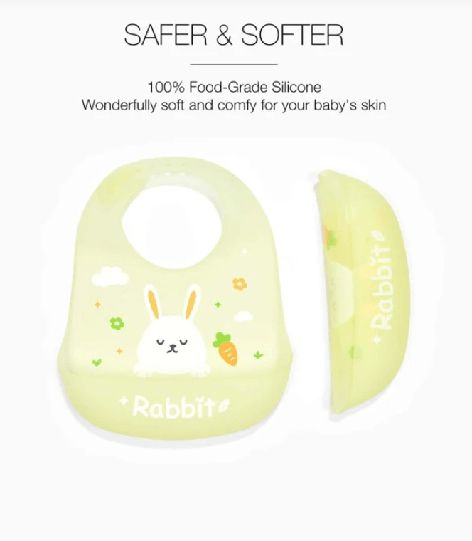 Cute silicone yellow unique bib for babies