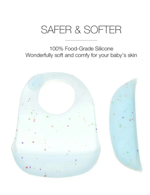 Cute silicone blue unique bib for babies
