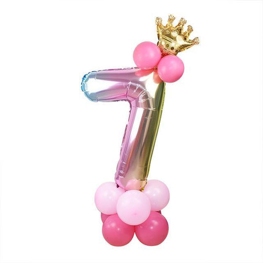 Crown Birthday Balloon Number 7 Wedding New Year Jumbo Huge Giant Foil | Adorbs Online