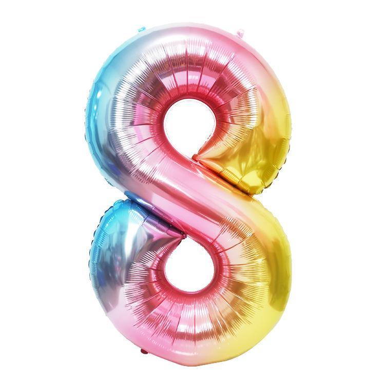 40 inch Gradient Rainbow Number 8 - Number Balloon | Adorbs Online