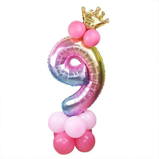 Crown Birthday Balloon Number 9 Wedding New Year Jumbo Huge Giant Foil | Adorbs Online