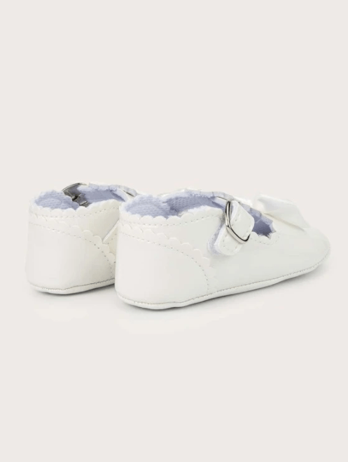 Newborn First walker Girls Bow Décor Flat Formal Shoes