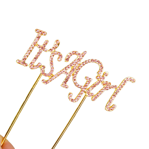 Acrylic Cake Topper, Baby Shower Gender Reveal Decor - it’s a Girl | Adorbs Online