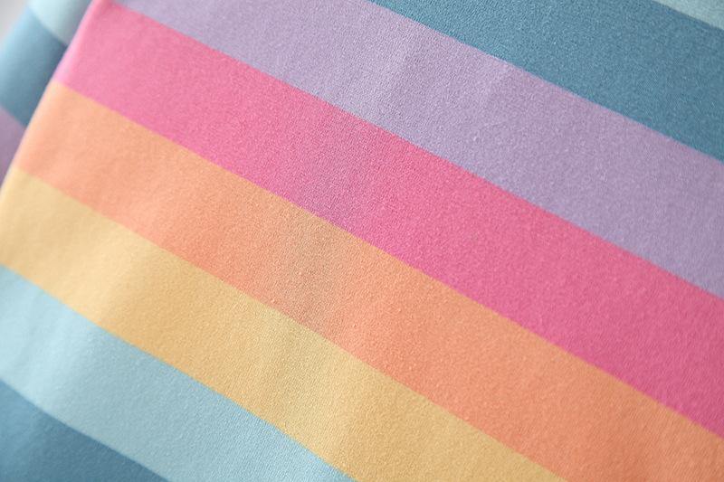 Warm Winter Autumn Girls Clothing Set Brown Khaki Dress And Colorful Stripe Long Sleeve T-Shirt | Adorbs Online