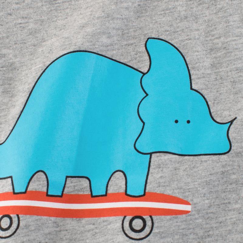 Elephant Character Kids Boys Short T-Shirt Grey | Adorbs Online
