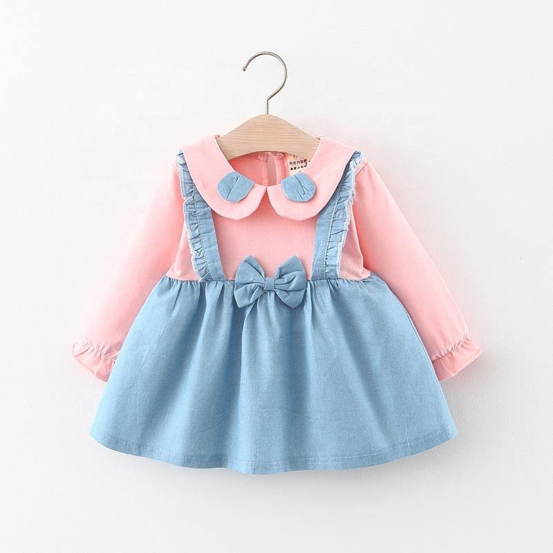 Warm Winter Autumn Girls Kids Long Sleeve Dress Pink, Blue | Adorbs Online