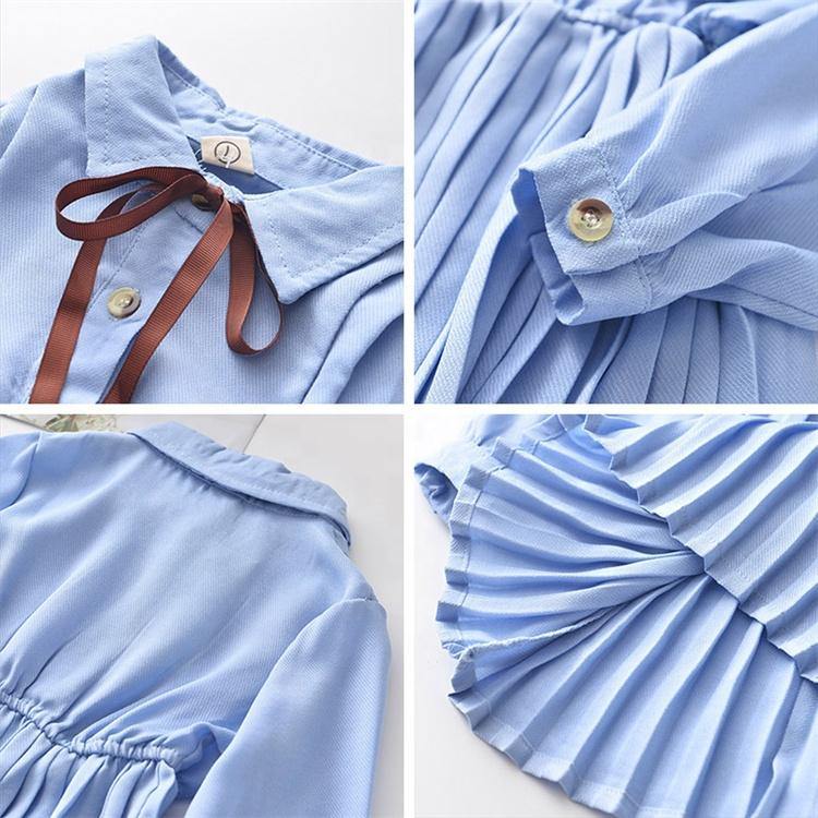 Warm Winter Autumn Spring Girls Kids Long Sleeve Dress Blue | Adorbs Online