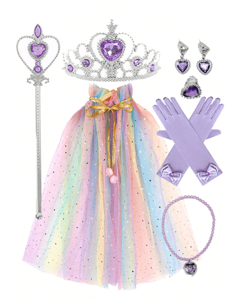 Princess Themed Girl Miss Party Purple Dress Up Consume