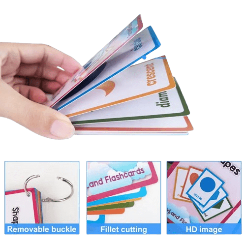 Fun and colorful shapes flashcards for kids! Waterproof and durable learning cards that help toddlers and preschoolers learn shapes easily. Ages 3+.