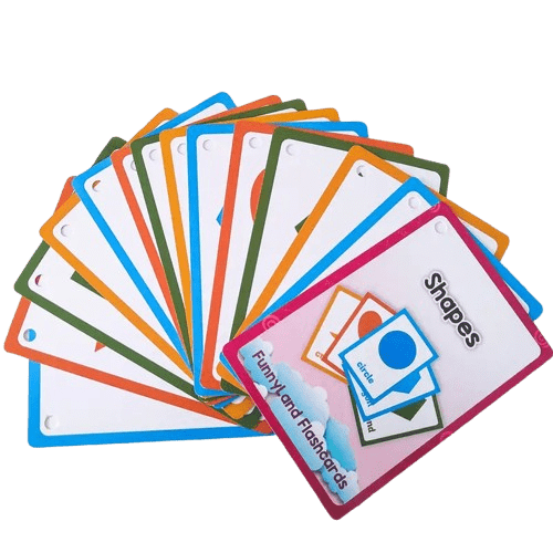 Fun and colorful shapes flashcards for kids! Waterproof and durable learning cards that help toddlers and preschoolers learn shapes easily. Ages 3+.