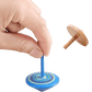 Multicolor wooden spinning tops, 4 cm, for toddlers and kids. Classic toy that boosts hand-eye coordination, concentration, and imaginative play. Safe and durable.