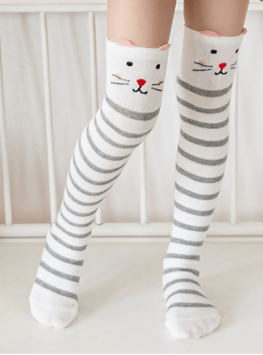 Long Over knee Knee Striped Socks For Girls