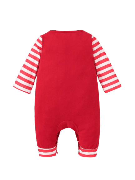 My 1st Christmas jumpsuit for newborn baby - Red