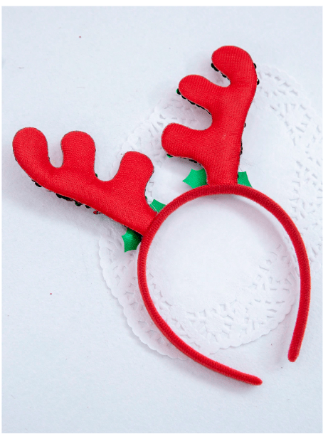 Christmas Headband For kids with shiney Reindeer Horns 