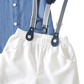 Boys 2 piece set white suspender short and blue collor shirt 