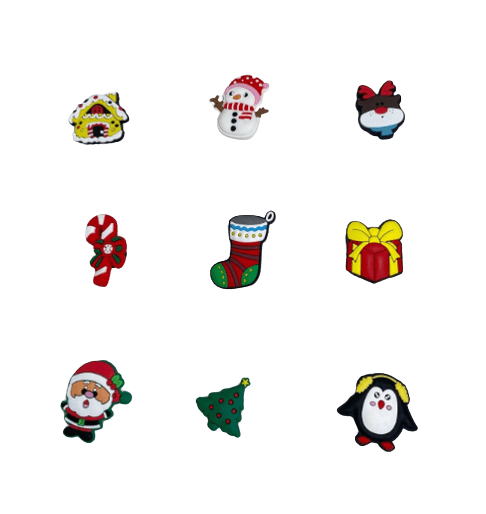 9 Piece Santa Claus/Snowman Christmas Shoes Accessories 