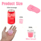 Comparison of product sizes with a can, pink slime, and small containers on a white background.