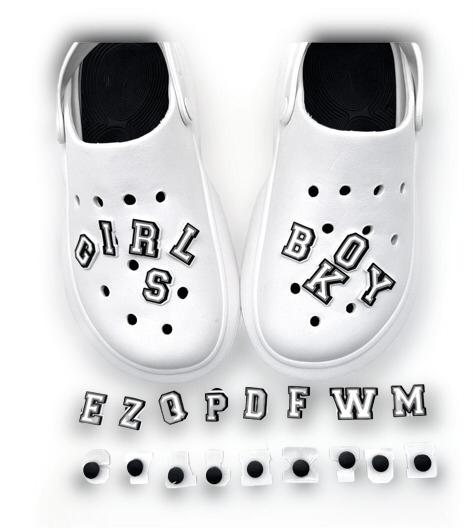 26 Letters Black & White Kids Shoes Accessories