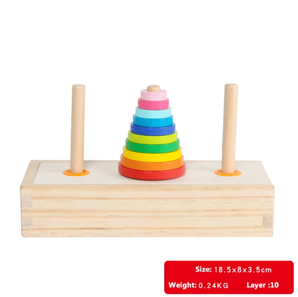 Rainbow stacking tower fun strategic educational game toys with different circle colors