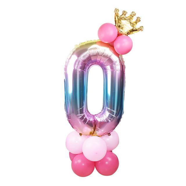 Crown Birthday Balloon Number 0 Wedding New Year Jumbo Huge Giant Foil | Adorbs Online