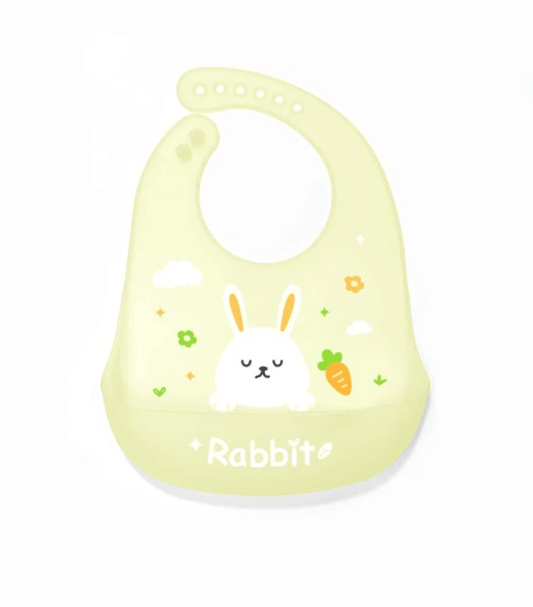 Cute silicone yellow unique bib for babies