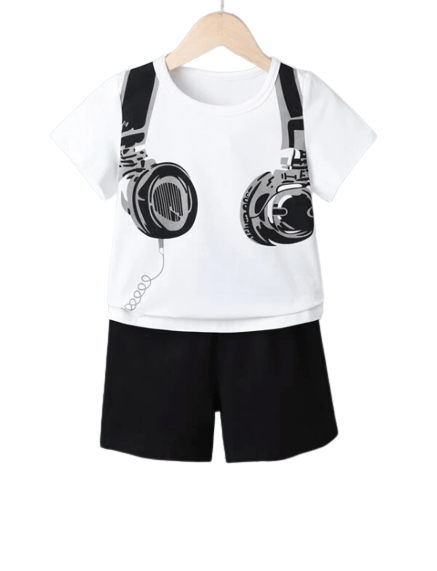 Boys graphic tee and shorts set